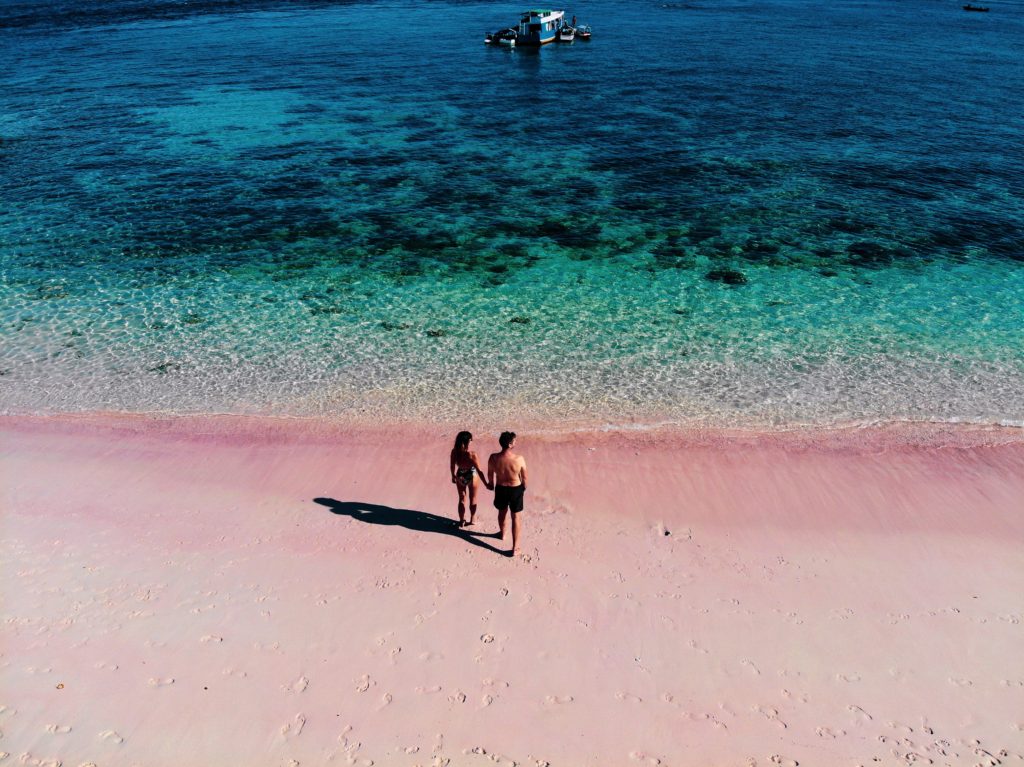 pink beach, komodo island, Indonesia