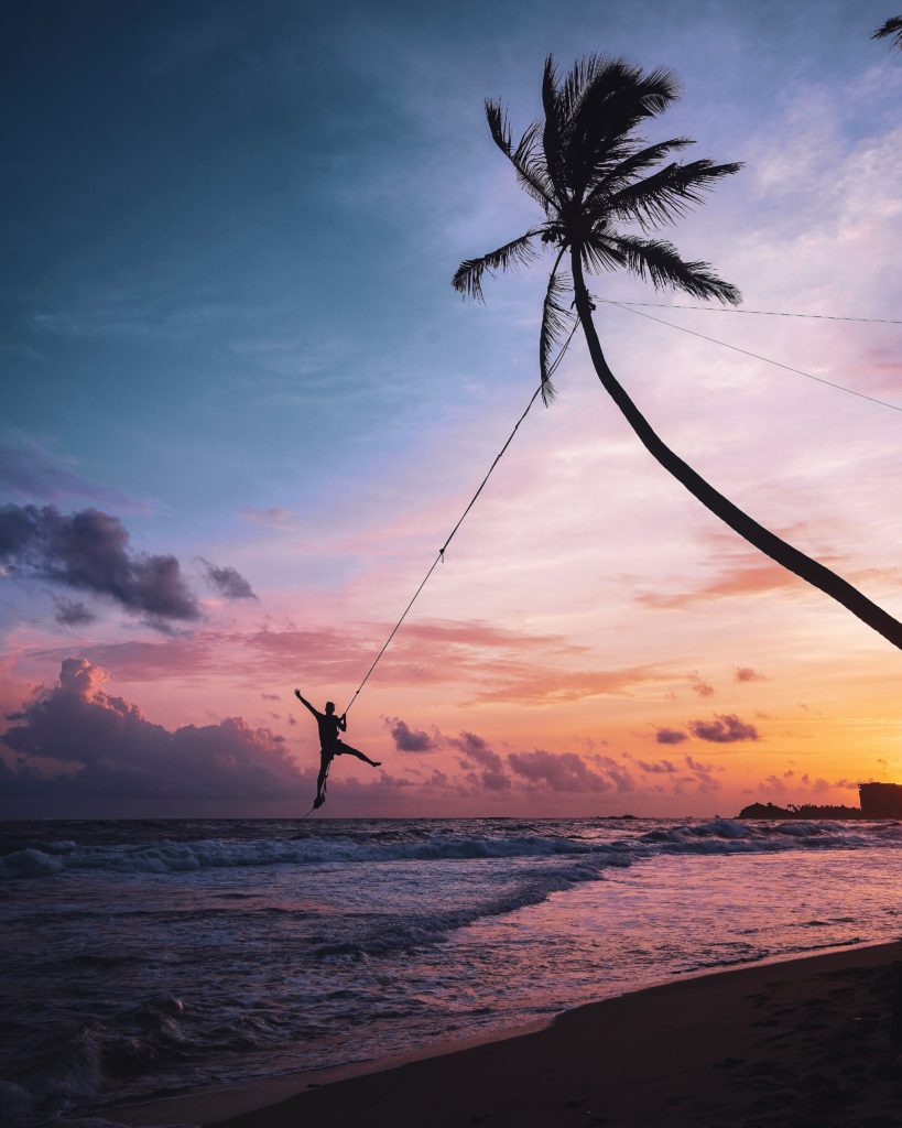 Swing from a coconut tree, Unawatuna, Sri Lanka